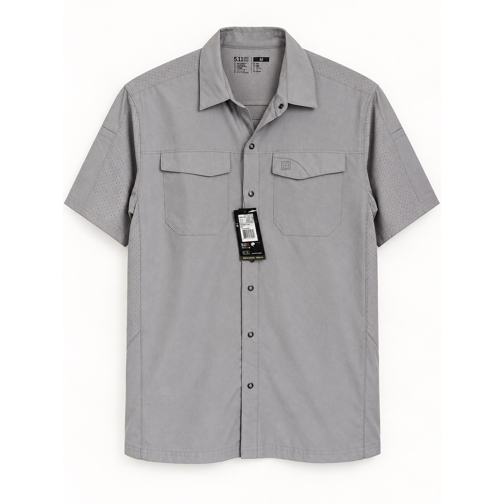5.11 Tactical Mens Freedom Flex Short Sleeve Shirt Gray Size M 71340